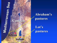 Photo map showing the location of Abraham and Lot's division of the land.