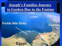 Photo map showing the journey of Joseph's family to Goshen.