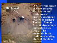 Satellite photo of Mr. Ararat, Turkey where Noah's Ark came to rest.