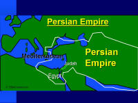 A graphic map showing the extent of influence of the Persian Empire.