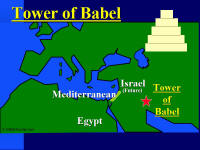 Map of location of the Tower of Babel.