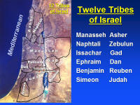Photo map showing the division of I twelve tribes.